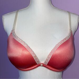 Aerie Emma Push-Up Bra Coral Lace Women Size 34C